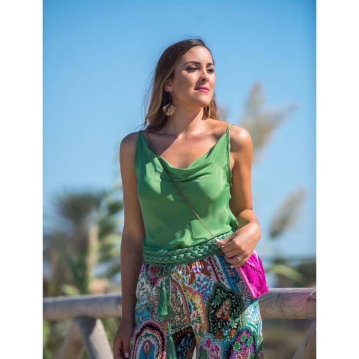 SUNSET & MOON WATER GREEN TOP for wholesale by Káhyra