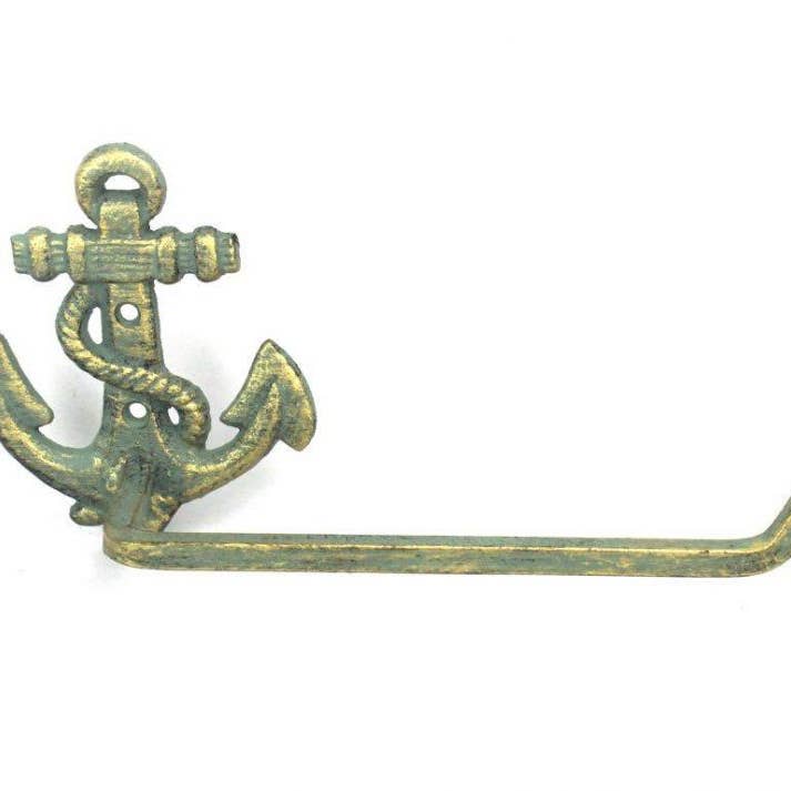 Suporte de papel higiênico de âncora de ferro fundido de bronze antigo 10" por atacado de Hampton Ironworks