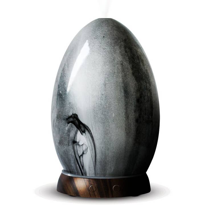 Lux Grey Marble hand-blown glass aroma diffuser holiday gift for wholesale by Greenair Inc.