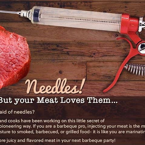 Butcher BBQ Inc - Wholesale Kitchen Tool/Gadget - Gourmet Pistol Grip Meat Injector -50cc