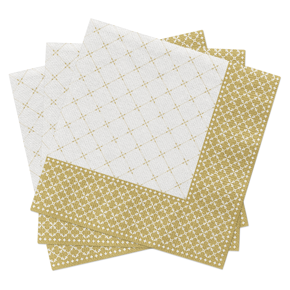 European Excellency - Wholesale Disposable Napkin - Subtle Grid - Airlaid Dinner Napkins6