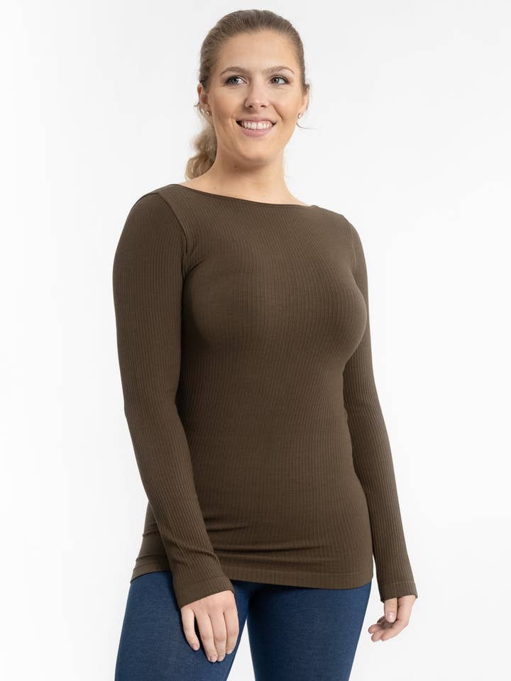 ELIETIAN - Wholesale Knit Top - Women's - Ribbed Reversible Long Sleeve31