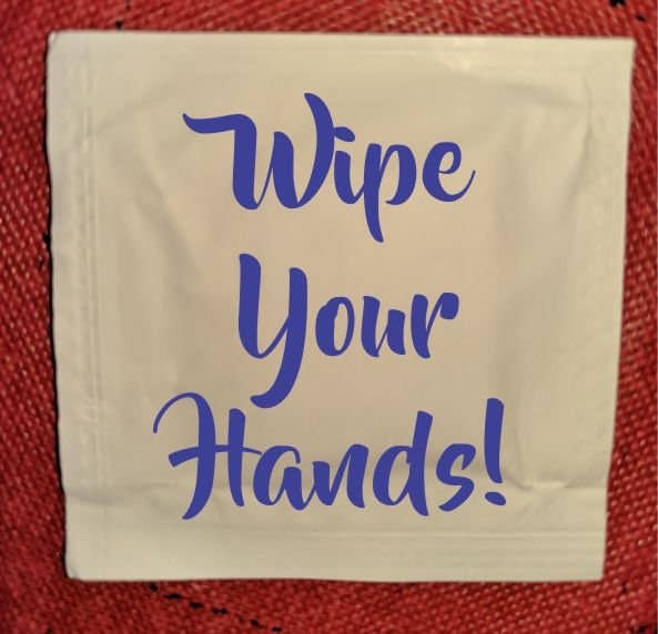 Party Bibs - Venta al por mayor Desinfectante de manos - ¡Límpiate las manos! Toallitas húmedas, diseño de stock, paquete de 252