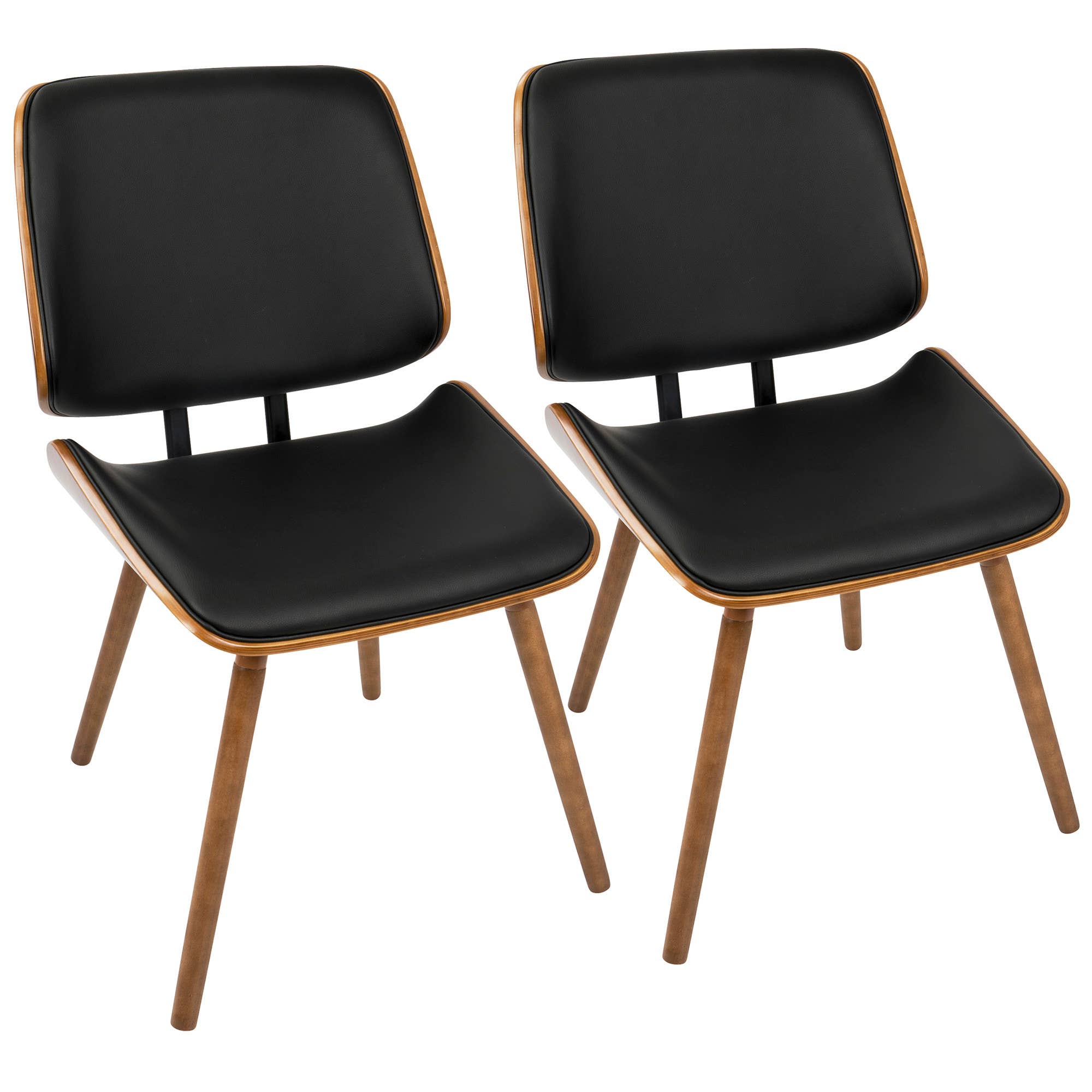 Walnut Black Lombardi Chair - Set of 2 for wholesale on Faire0