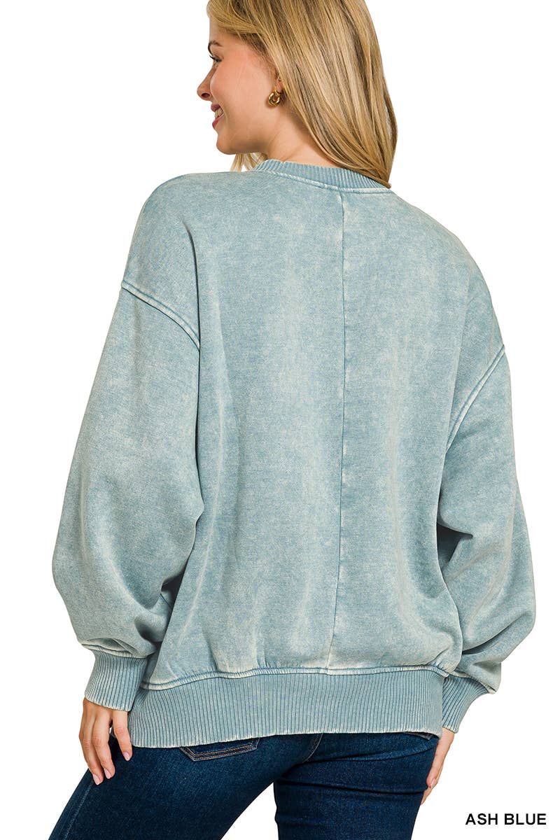 Vanilla Monkey - Wholesale Sweatshirt - Women's - Acid Wash Oversized Fleece Pullover5