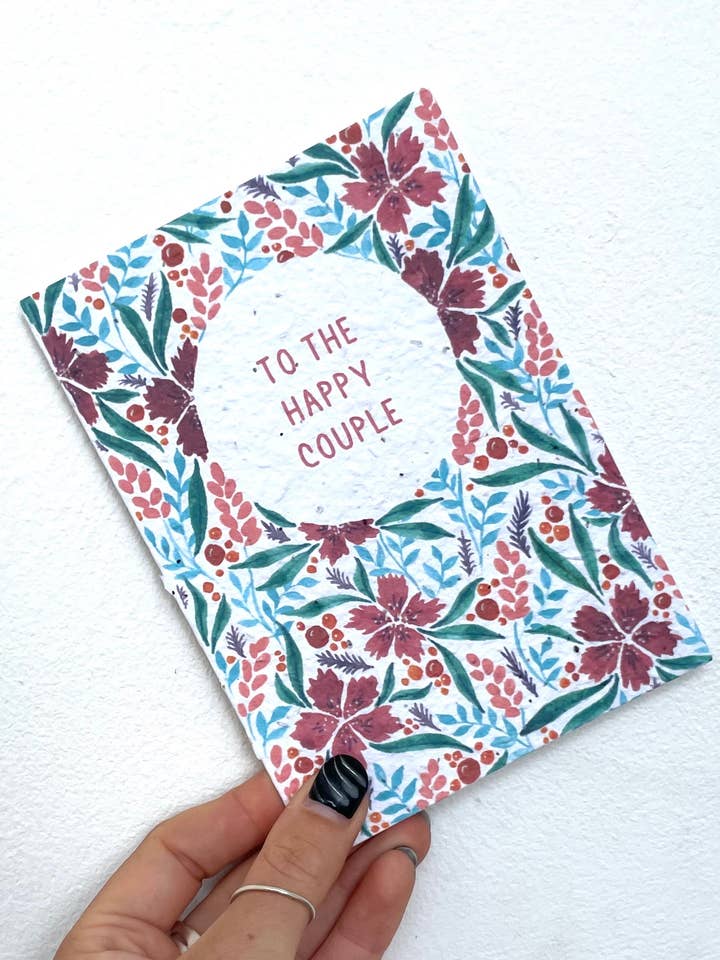 Plantable Cards - Greeting Couple Sustainable Seed Paper for wholesale by The Flower Girl Studios