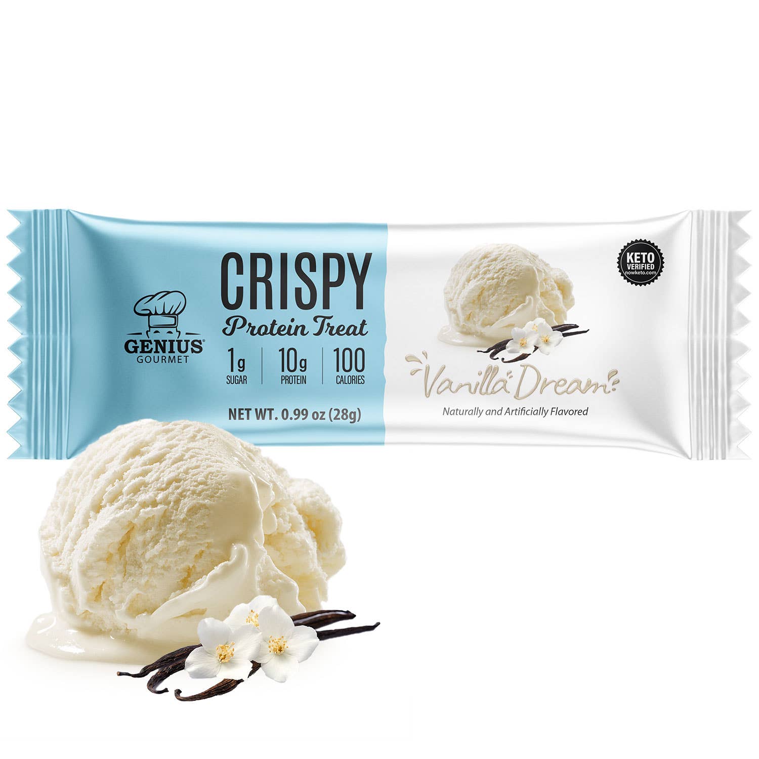 Genius Gourmet - Wholesale Snack Bar - Crispy Protein Treat - Vanilla Dream - 10 Count1
