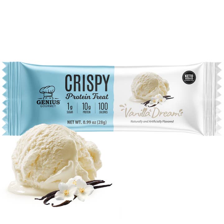 Genius Gourmet - Wholesale Snack Bar - Crispy Protein Treat - Vanilla Dream - 10 Count1