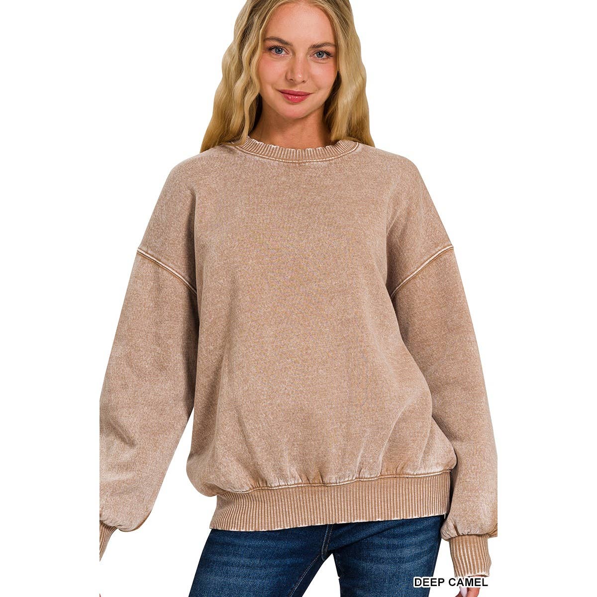 Apolline - Wholesale Sweatshirt - Women's - ACID WASH FLEECE OVERSIZED PULLOVER9
