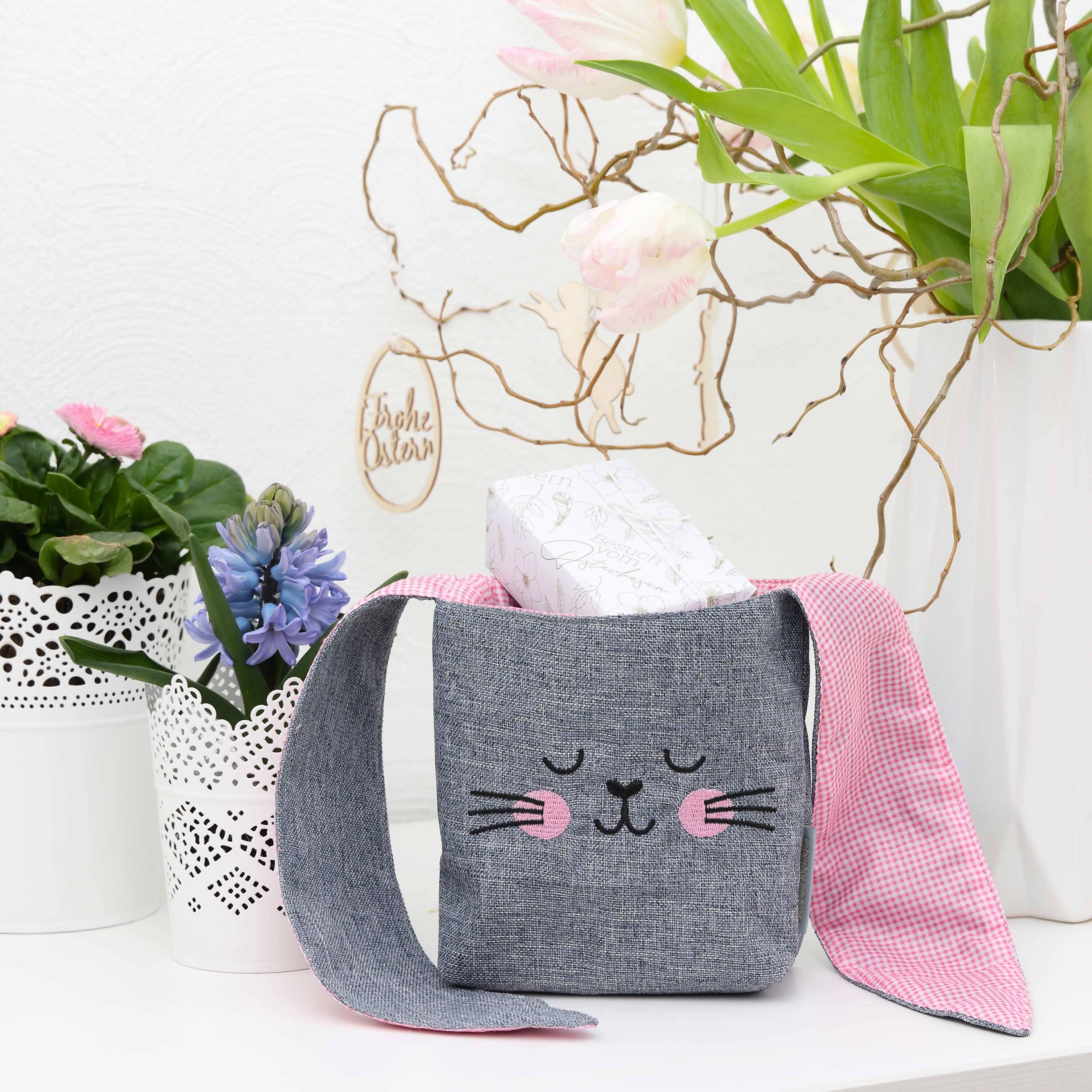 Papierdrachen - Wholesale Basket - Kids & Baby - Easter basket fabric ears - set 2 - pink3