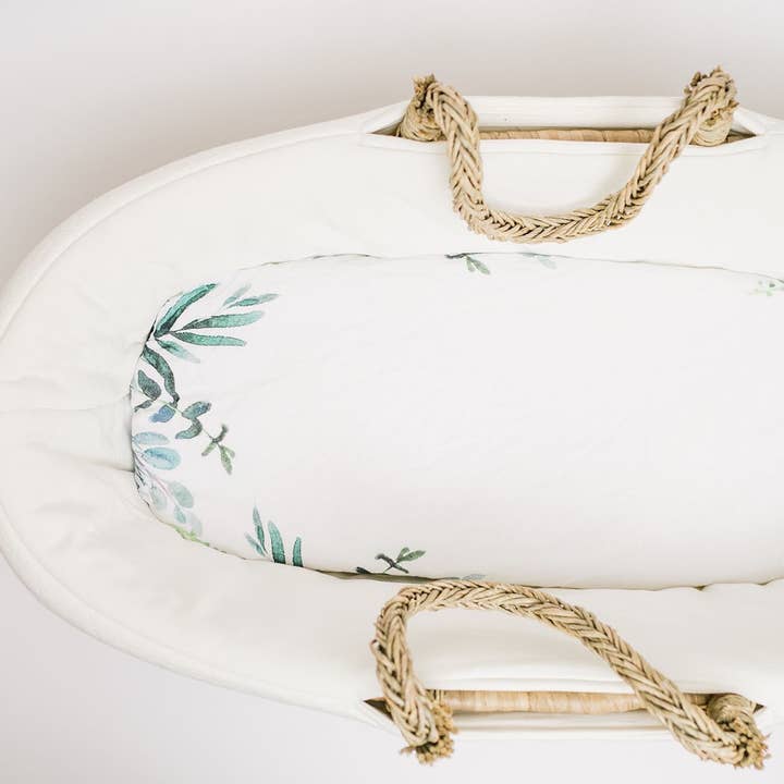 Leafy Border Bassinet Sheet for wholesale by NODNAL Co.