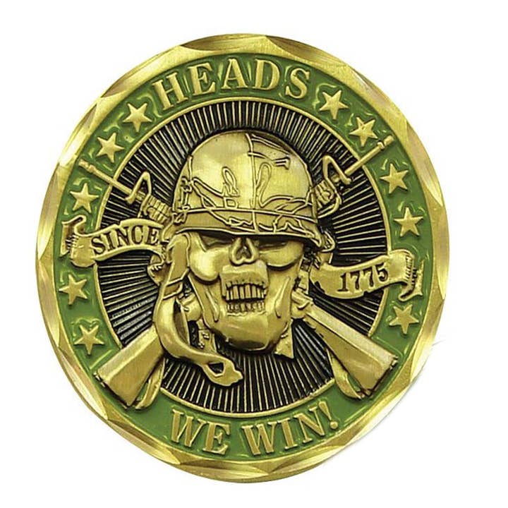Heads We Win Tails You Lose Challenge Bronze Coin for wholesale by Blinkee.com, LLC