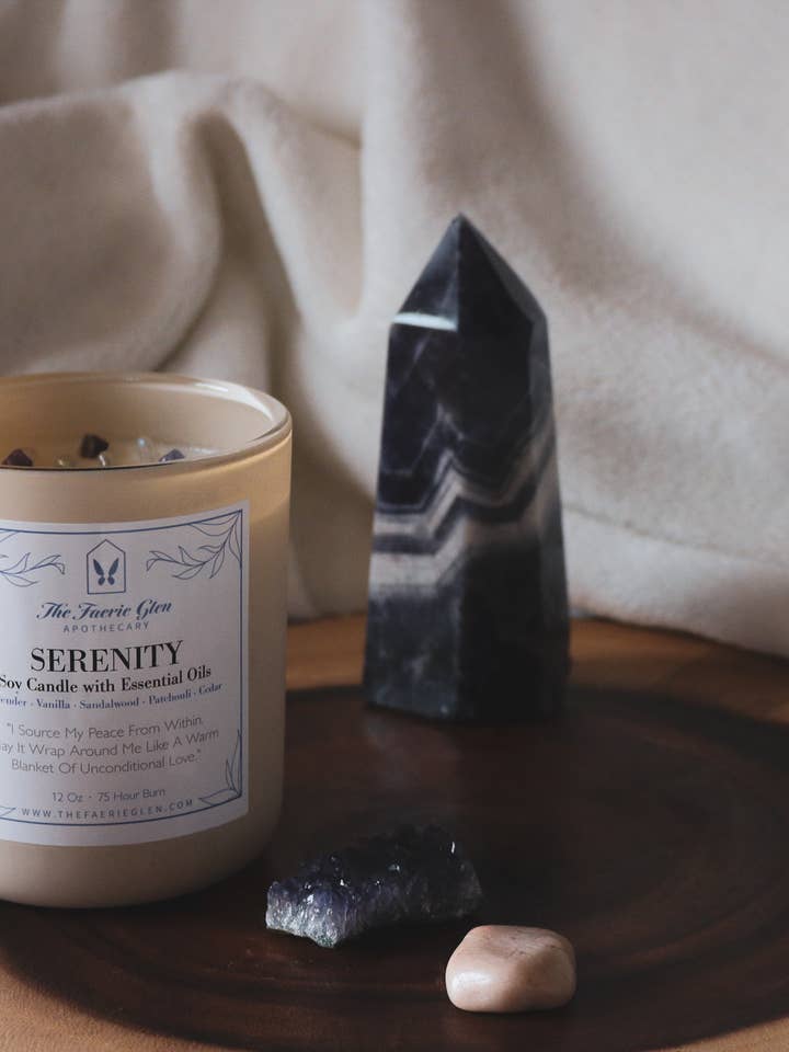 Serenity Aromatherapy Candle for wholesale by The Faerie Glen