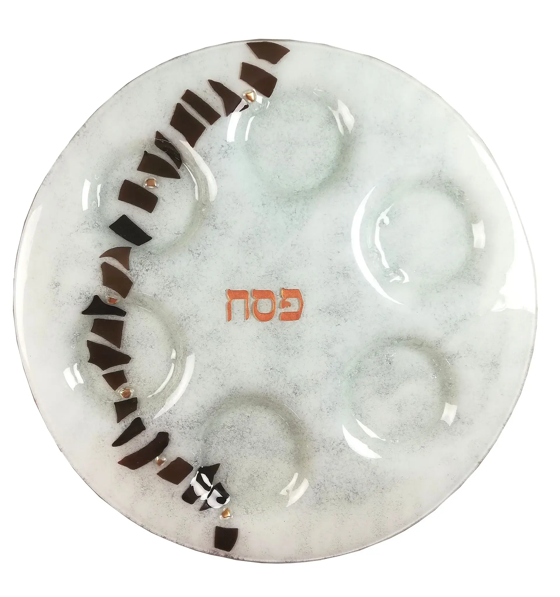 Calypso Chile - Wholesale Decorative Plate/Dish/Bowl - Seder Plate - Handmade Fused Glass - Judaica 1
