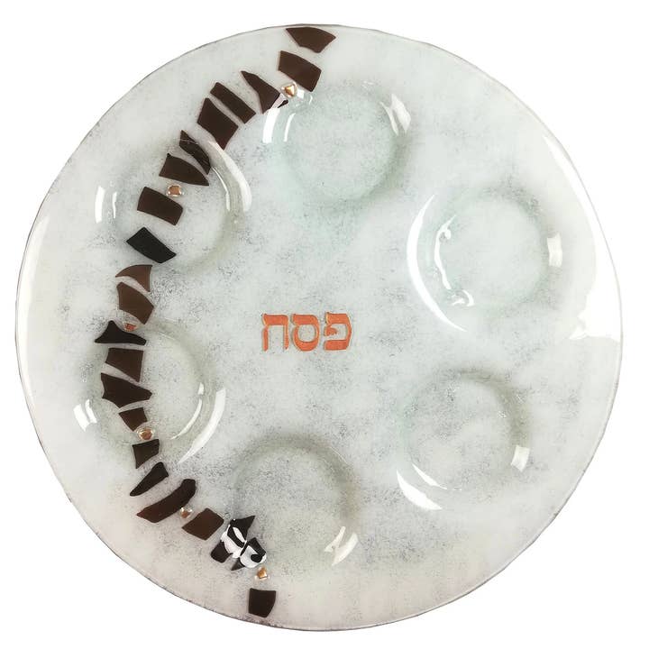 Calypso Chile - Wholesale Decorative Plate/Dish/Bowl - Seder Plate - Handmade Fused Glass - Judaica 1