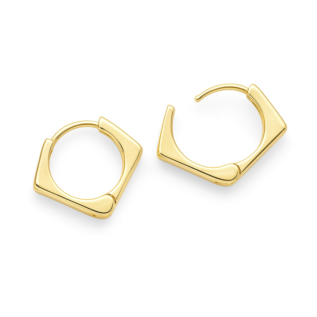 Sedy Jewelry - Wholesale Hoop Earrings - Geometric Hoop Earrings, Gold Plated Brass, 1.6 cm1