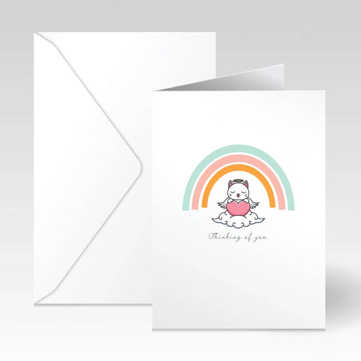 Angel Cat Thinking of You Card for wholesale by Just Cats