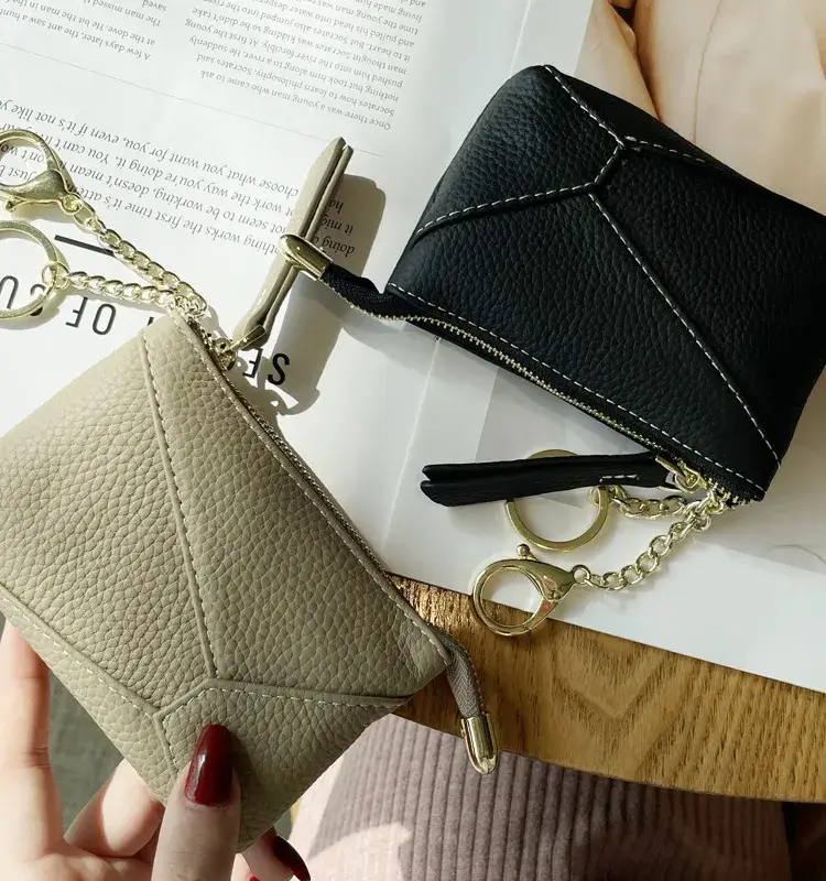 Sweet Cherry Sky - Wholesale Coin Purse - Women's - Genuine Leather Coin Purse Wallet with Keychain 10