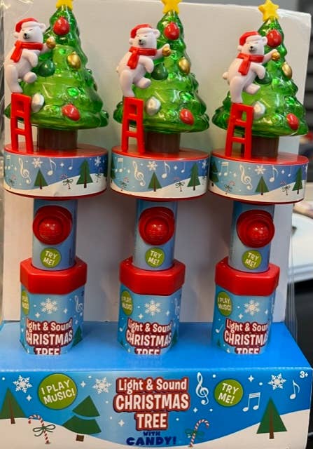Gotta Get It Gifts - Wholesale Hard Candy - Christmas Tree Light and Sound Wand with Candy