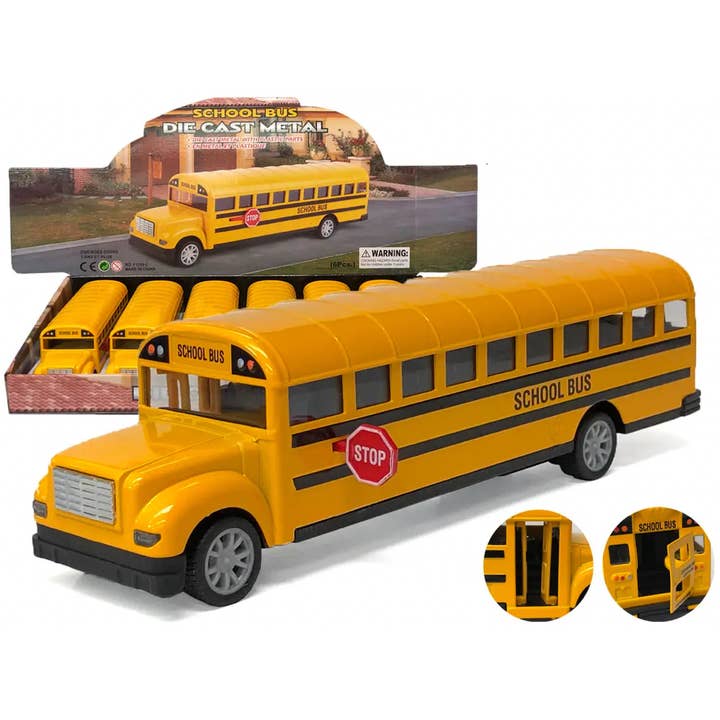 Luna Die-cast Cars - Wholesale Toy Car/Truck - Kids - 8.5" SCHOOL BUS Die Cast Car