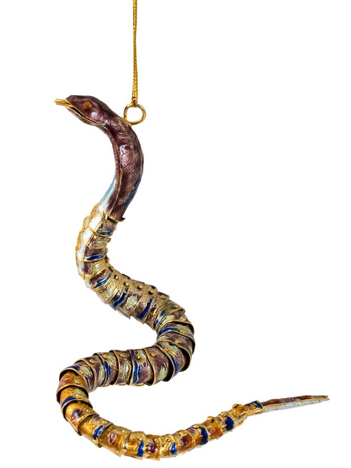 Cloisonne Articulate Snake Ornament for wholesale by Value Arts