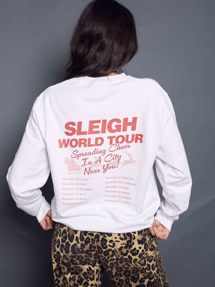 Sleigh World Tour Santa Christmas Slogan Sweatshirt Merch for wholesale by Rock On Ruby