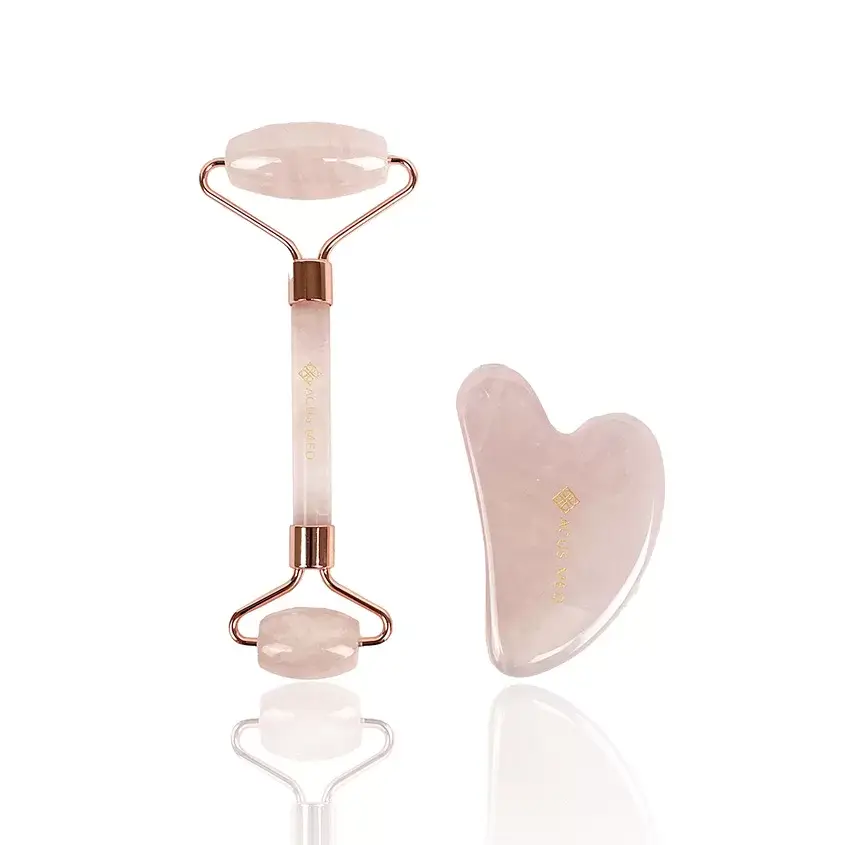 ACUS MED - Wholesale Gua Sha Tool - Gua Sha Set | Gua Sha Tool Set | Stone + Roller Pink2
