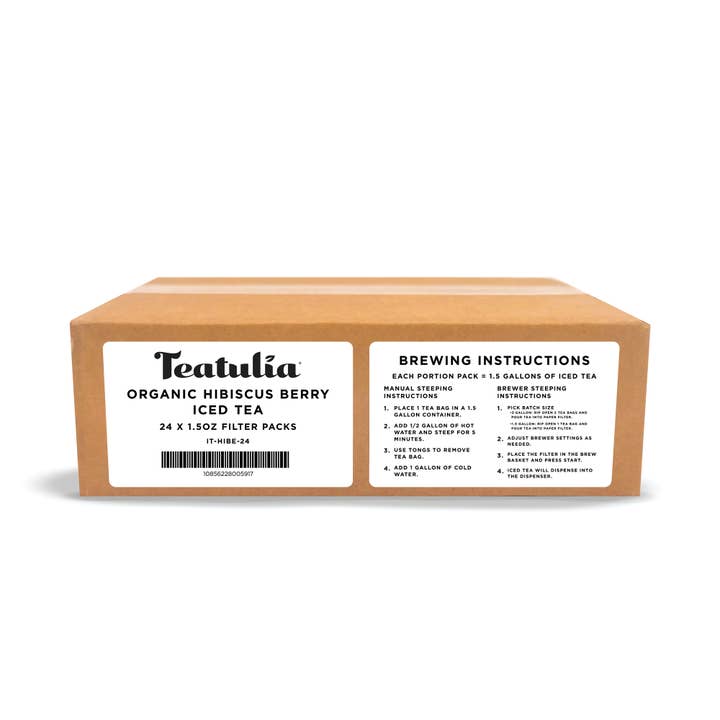 Hibiscus Berry Organic Iced Tea Bags for wholesale by Teatulia Organic Teas
