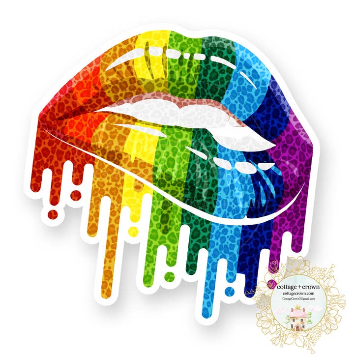 Rainbow Lips - LGBTQ - Pride Vinyl Decal Sticker for wholesale by cottage + crown