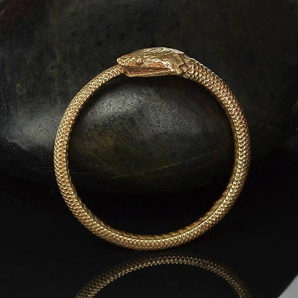 Nina Designs - Venta al por mayor Anillo de banda/apilable - Anillo de serpiente ouroboros en plata de ley o bronce6