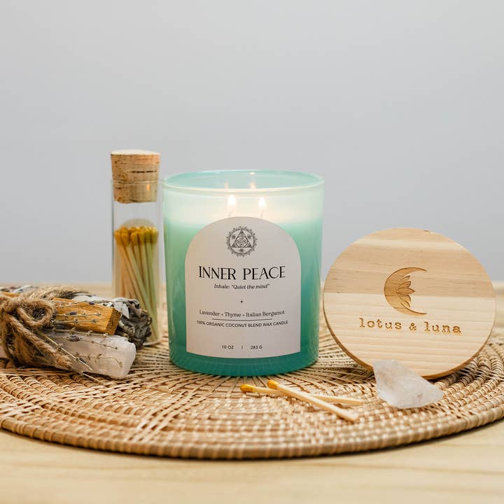 Inner Peace Candle for wholesale by Lotus and Luna