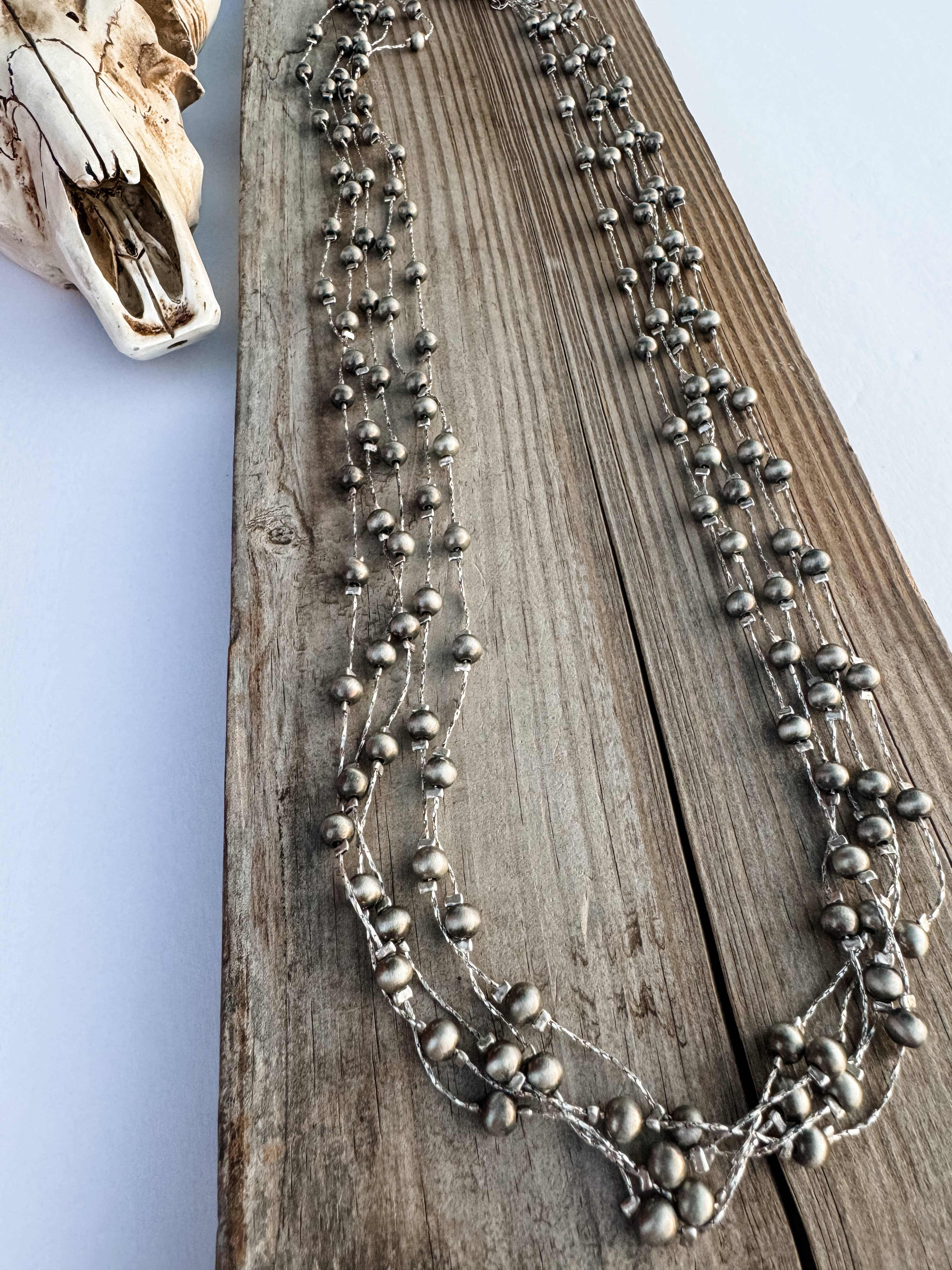 Boho Ranch Shop - Wholesale Pendant/Charm Necklace - Western Navajo Style Pearl Wire Layered Necklace2