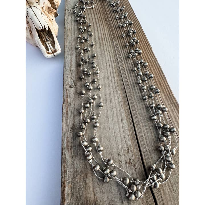 Boho Ranch Shop - Wholesale Pendant/Charm Necklace - Western Navajo Style Pearl Wire Layered Necklace2