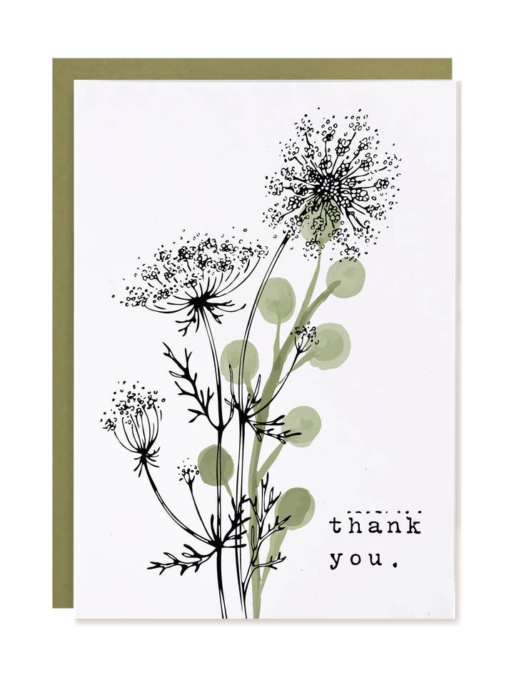 TOKA | Thank You | Cotton Rag Greeting Card for wholesale by The Card Bureau
