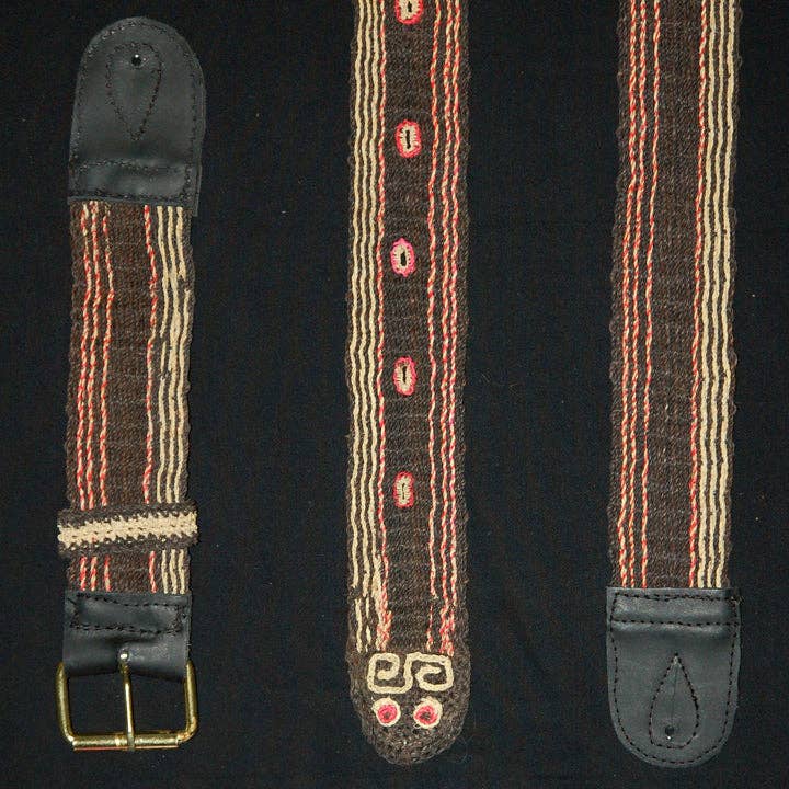 Amazon Ecology - Wholesale Bag Strap - Women's - FAIR -TRADE HAND-MADE GUITAR STRAP - BLACK AFANINGA SNAKE PATTERN - WOVEN BY PERUVIAN AMAZON ARTISAN