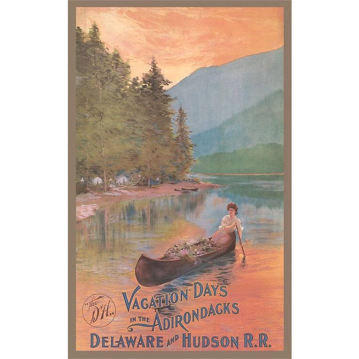 Autocollant NS-887 Affiche de voyage Adirondacks pour la vente par Found Image Press