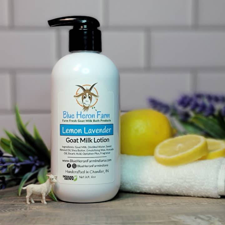 Lemon Lavender Goat Milk Lotion for wholesale by Blue Heron Farm