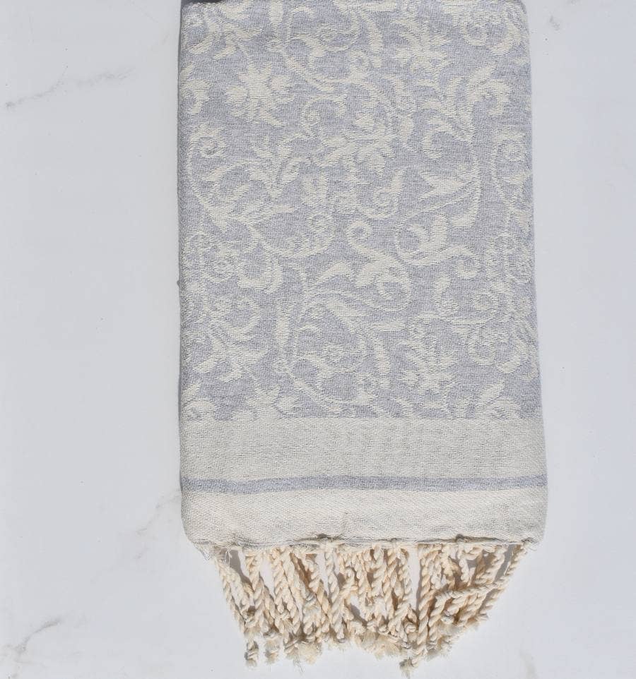 Fouta Tunisia – wholesale Strandhandduk – Fouta Versailles med tidlösa blommönster15