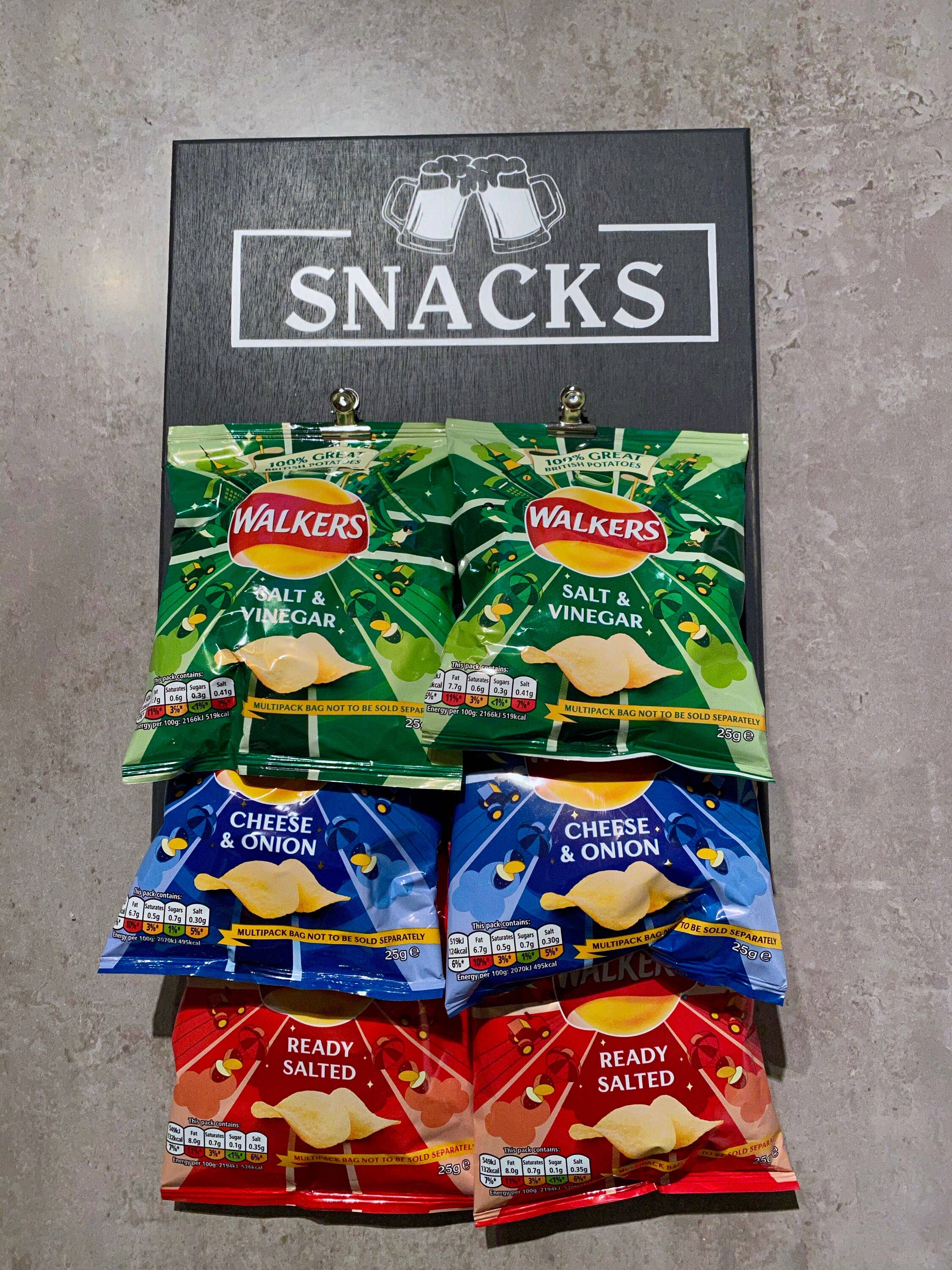 BoozyWoo's – wholesale Sign – Customisable Bar Snacks Display | Bar Snacks Sign |2