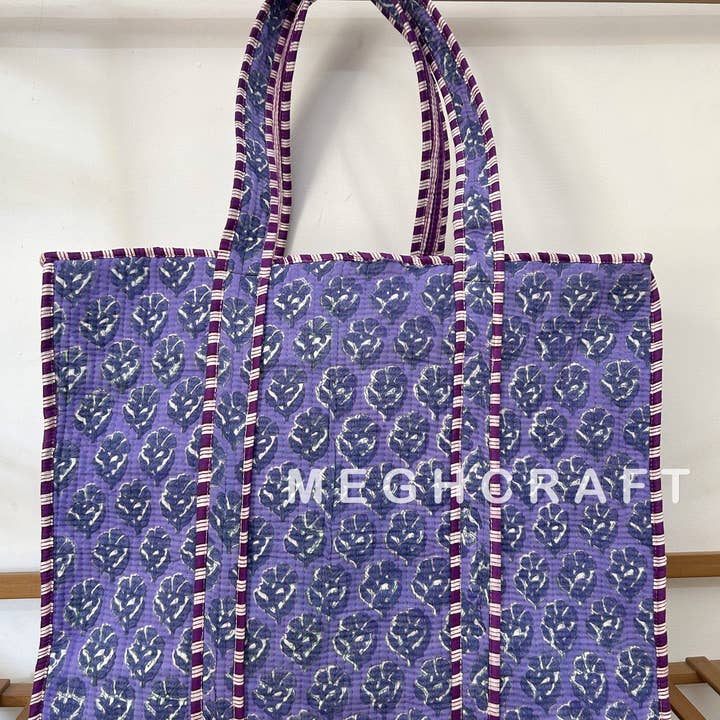 Meghcraft - Wholesale Tote Bag - Women's - Assorted Cotton Quilted Multipurpose Tote Bag | Beach Bag9