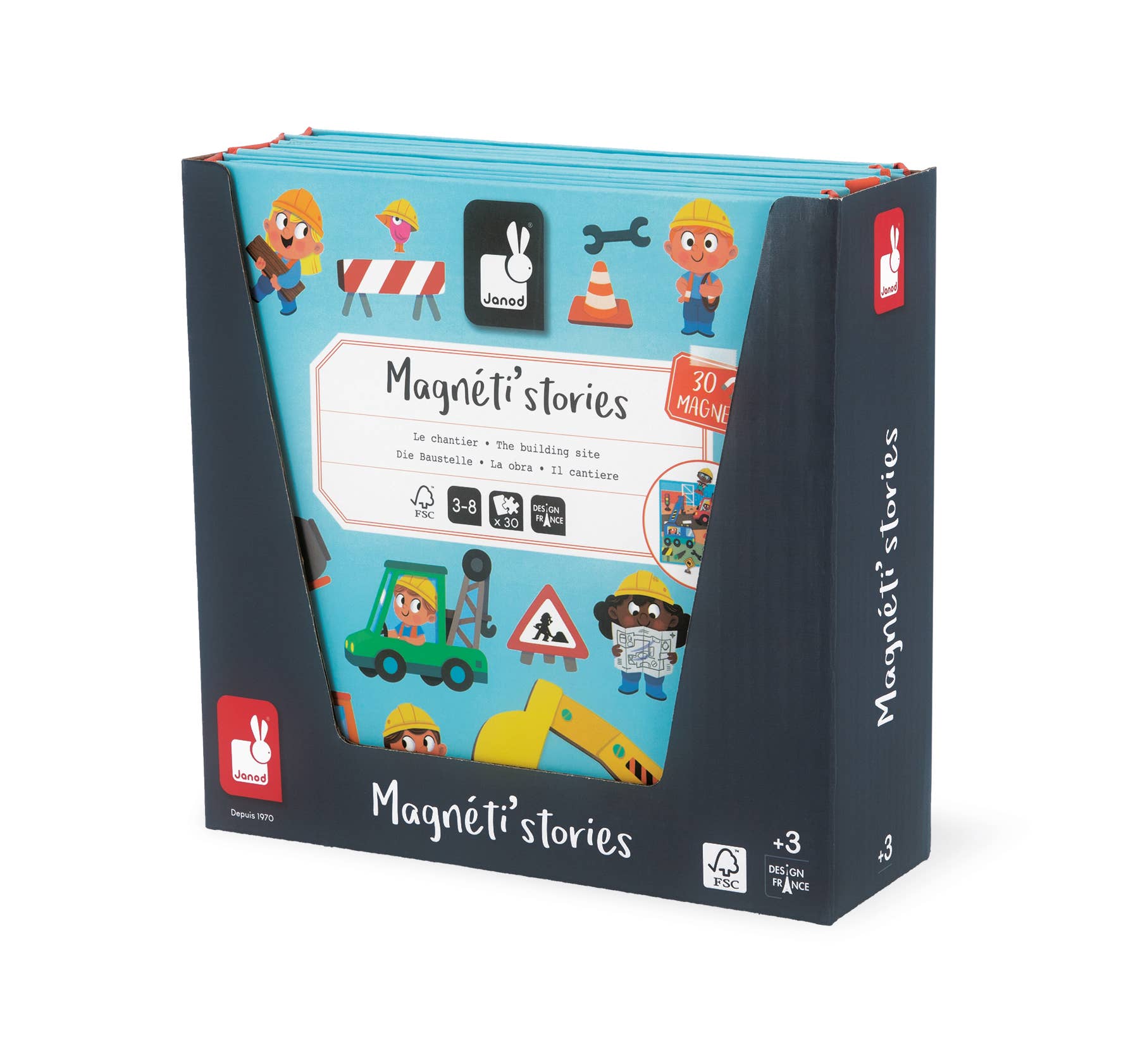 Janod - Wholesale Toy Set - Kids - Magneti'stories - The Construction Site3