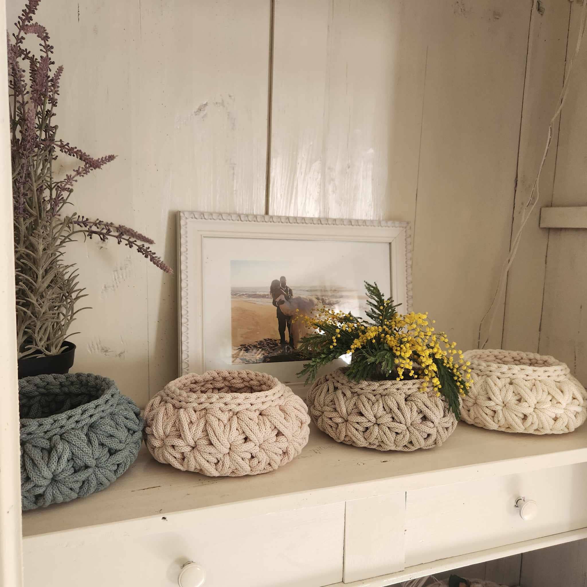 Naturalmarjory - Venta al por mayor Cestas - Canasta de crochet con patrón floral3