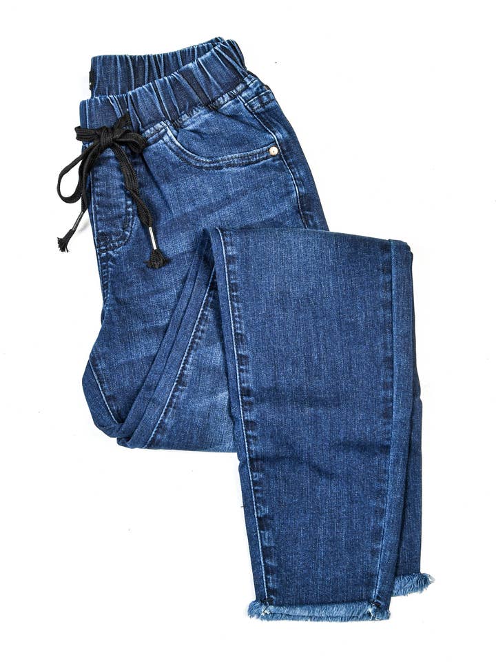 Jogger Denim per la vendita all'ingrosso da parte di Vivette Apparel