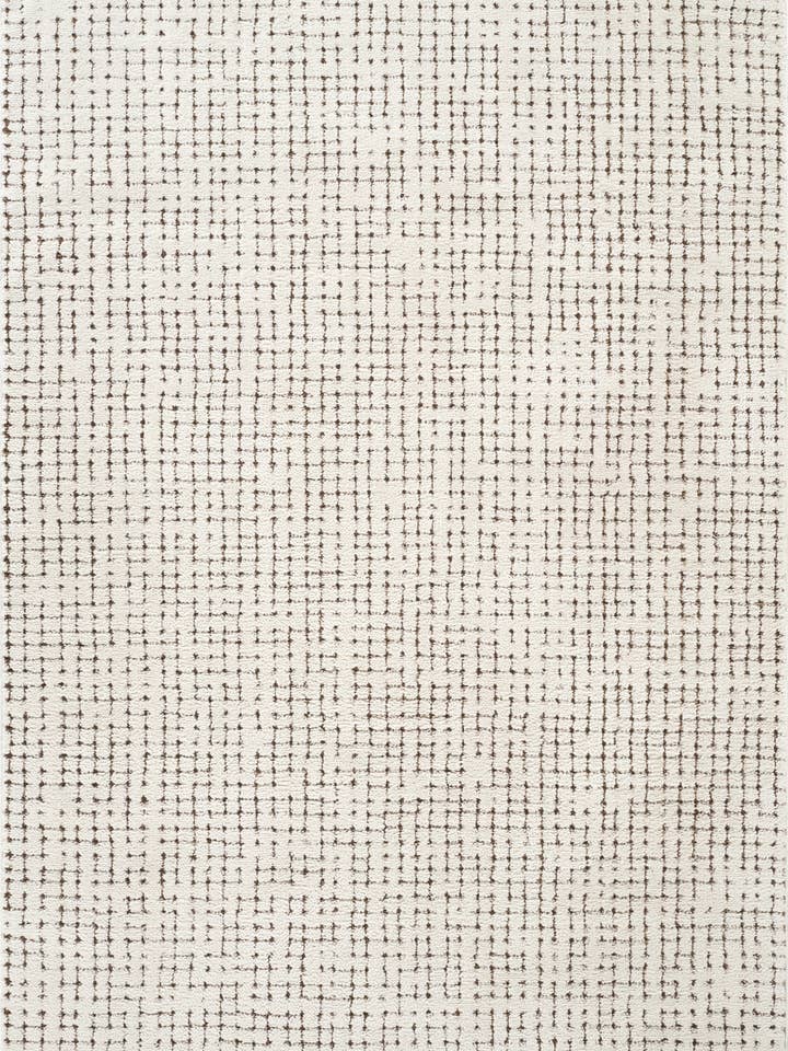 Oliver Modern Cream Brown Textured Crosshatch Area Rug for wholesale by Abani Rugs