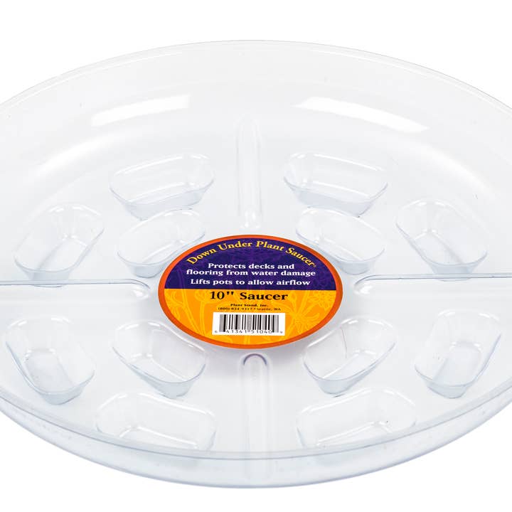 Down Under Plant Saucer 10" Clear - supports 500 lbs. for wholesale by Bosmere Inc