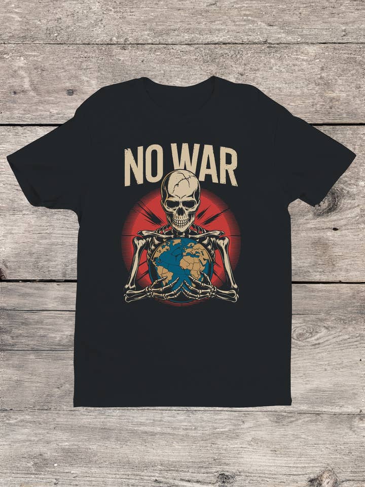 No War Skeleton Holding Earth Women's T-shirt for wholesale by Swift Retail