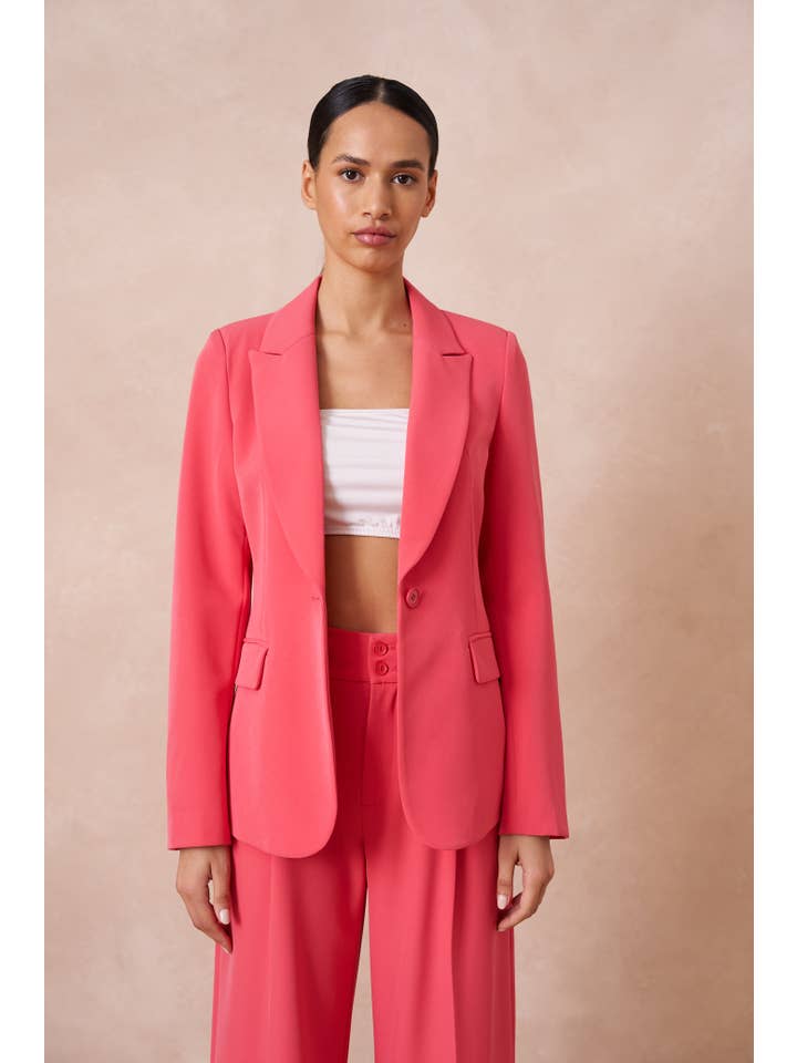 Attentif Paris - Vendita all'ingrosso Giacca elegante - Donna - Giacca aderente con bottone singolo, semplice - Collezione Timeless21