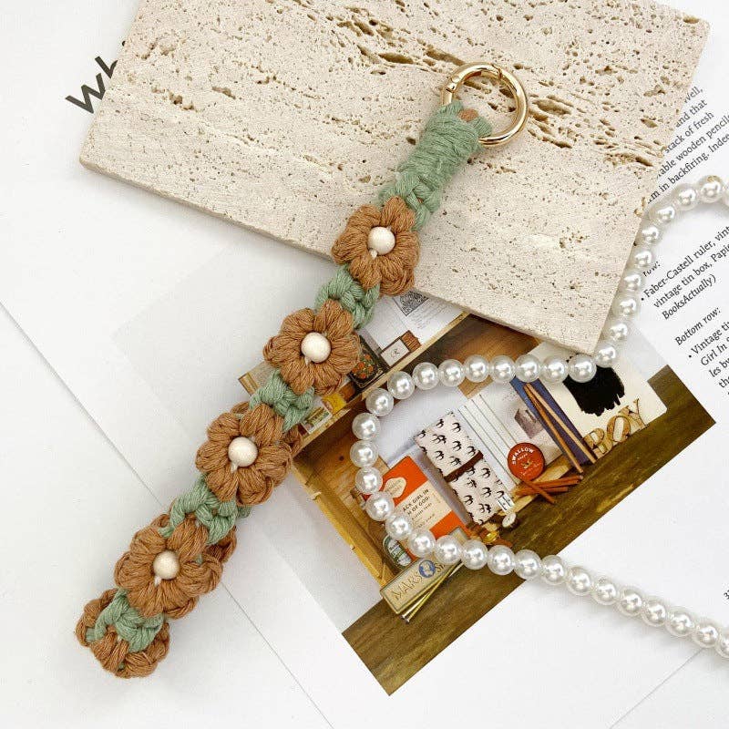 WEST AUSSIE SUPPLIES - Vente Porte-clés – femme - Porte-clés et lanière de téléphone en forme de fleur de marguerite au crochet8