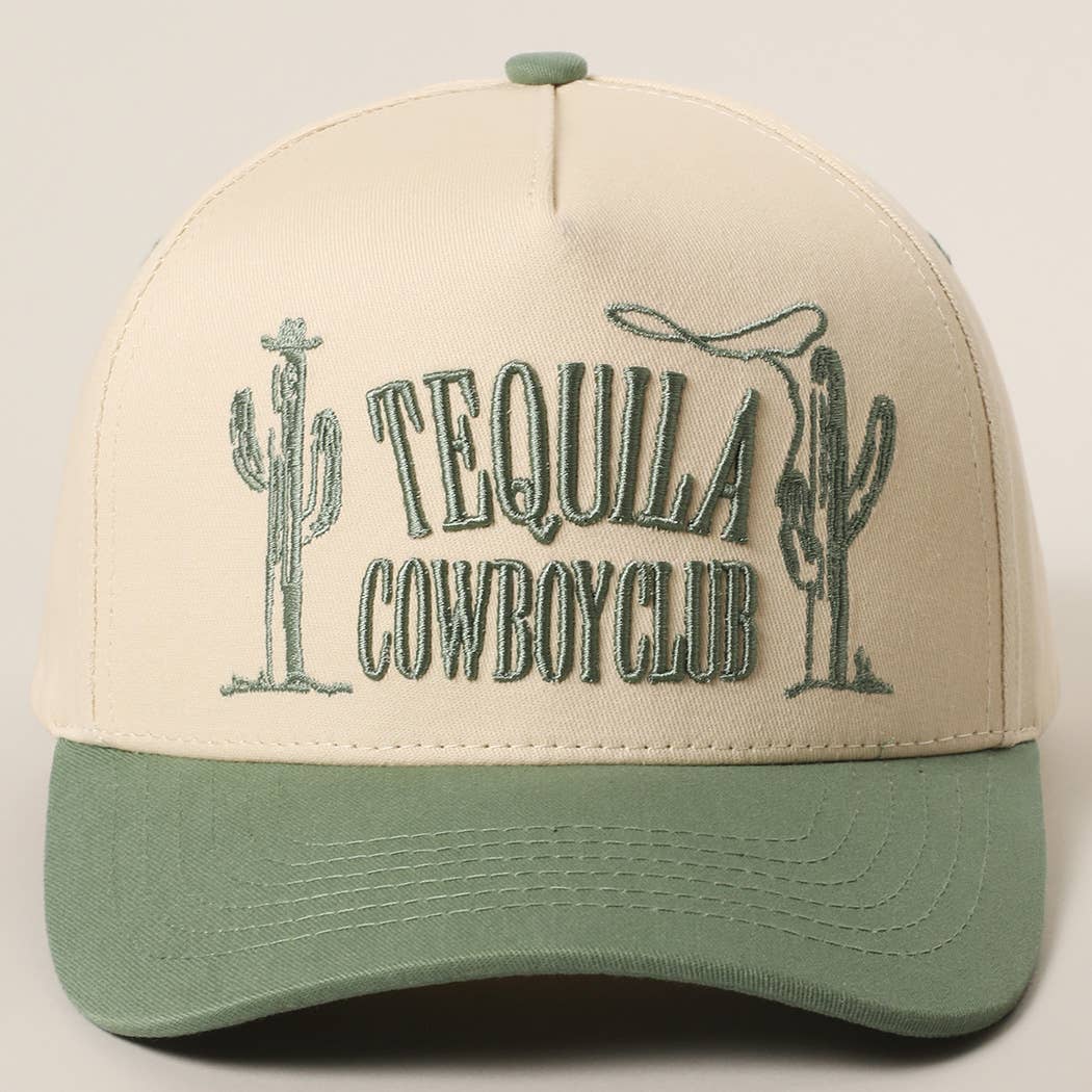Fashion City - Vente Casquette de camionneur – unisexe - Casquette Trucker Bicolore Brodée 3D TEQUILA COWBOY CLUB0
