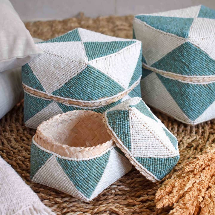 Decorative beaded box set 001 for wholesale by Joglo living